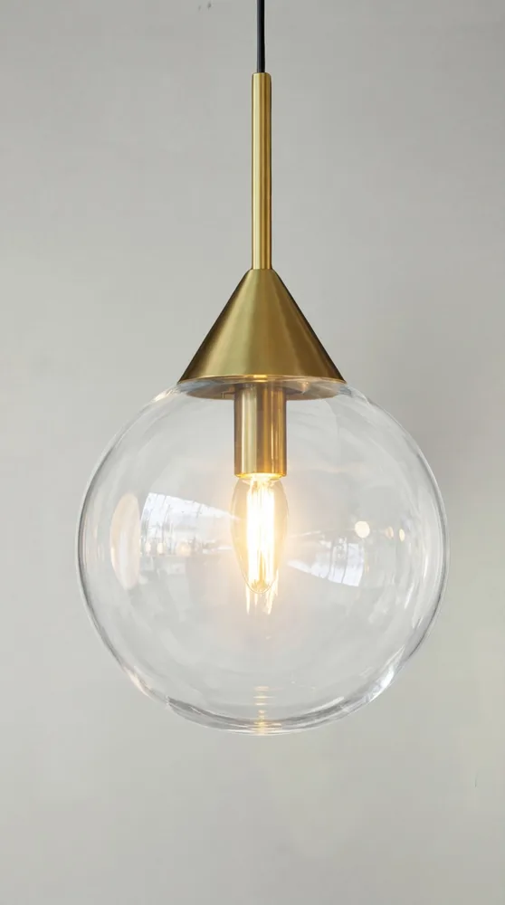 מנורת תלייה אופל וינטג'; E14 זכוכית 20 ס";מ שקופה