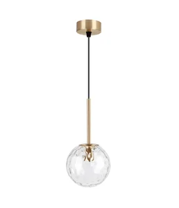 OPAL מנורת תלייה E14 מוט דק מוזהב עם זכוכית משובצת 15 ס"מ