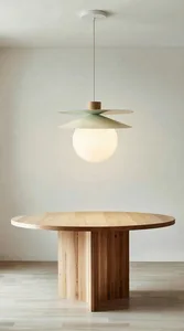 גוף תאורה תלייה JOY עם צלחות בקוטר 50 ס"מ וכדור זכוכית חלבית 30 ס"מ E27