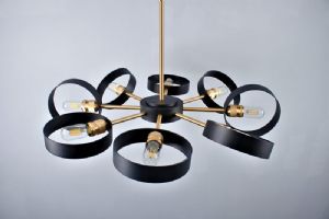 גוף תאורה מנורת תלייה ROSE מנורת תלייה 48W לד BLACK-GOLD