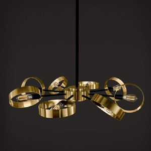 גוף תאורה מנורת תלייה ROSE מנורת תלייה 48W לד BLACK-GOLD